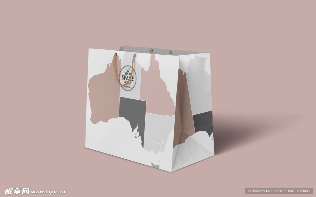 纸质商超购物袋样机PSD模板