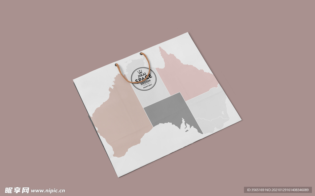 纸质商超购物袋样机PSD模板