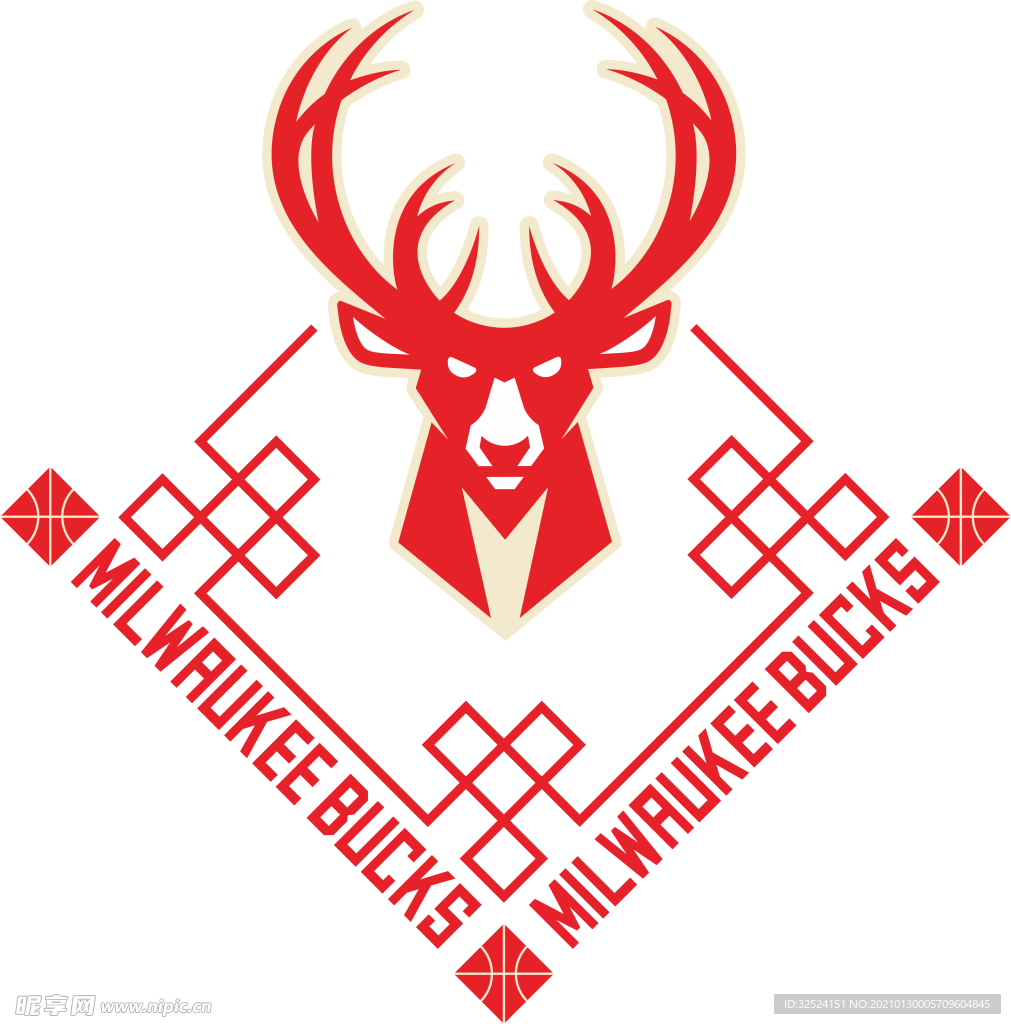 NBA官方雄鹿新年款衣服印花