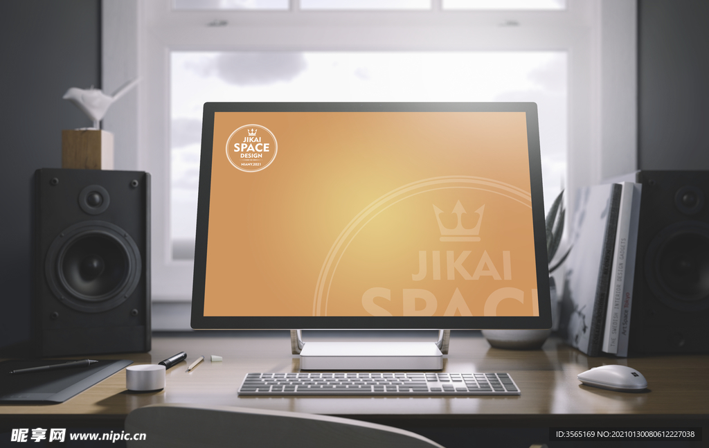 高清显示器PSD模板贴图样机