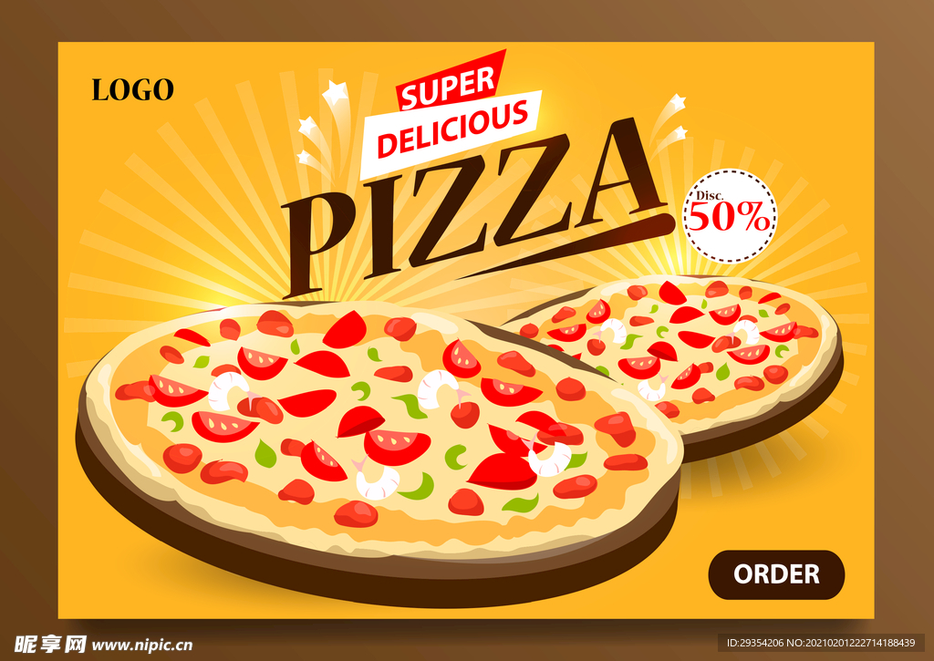 美味披萨海报图片