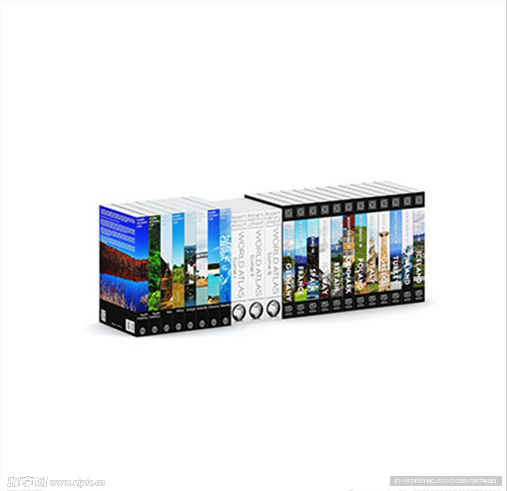 C4D模型一排书籍名著