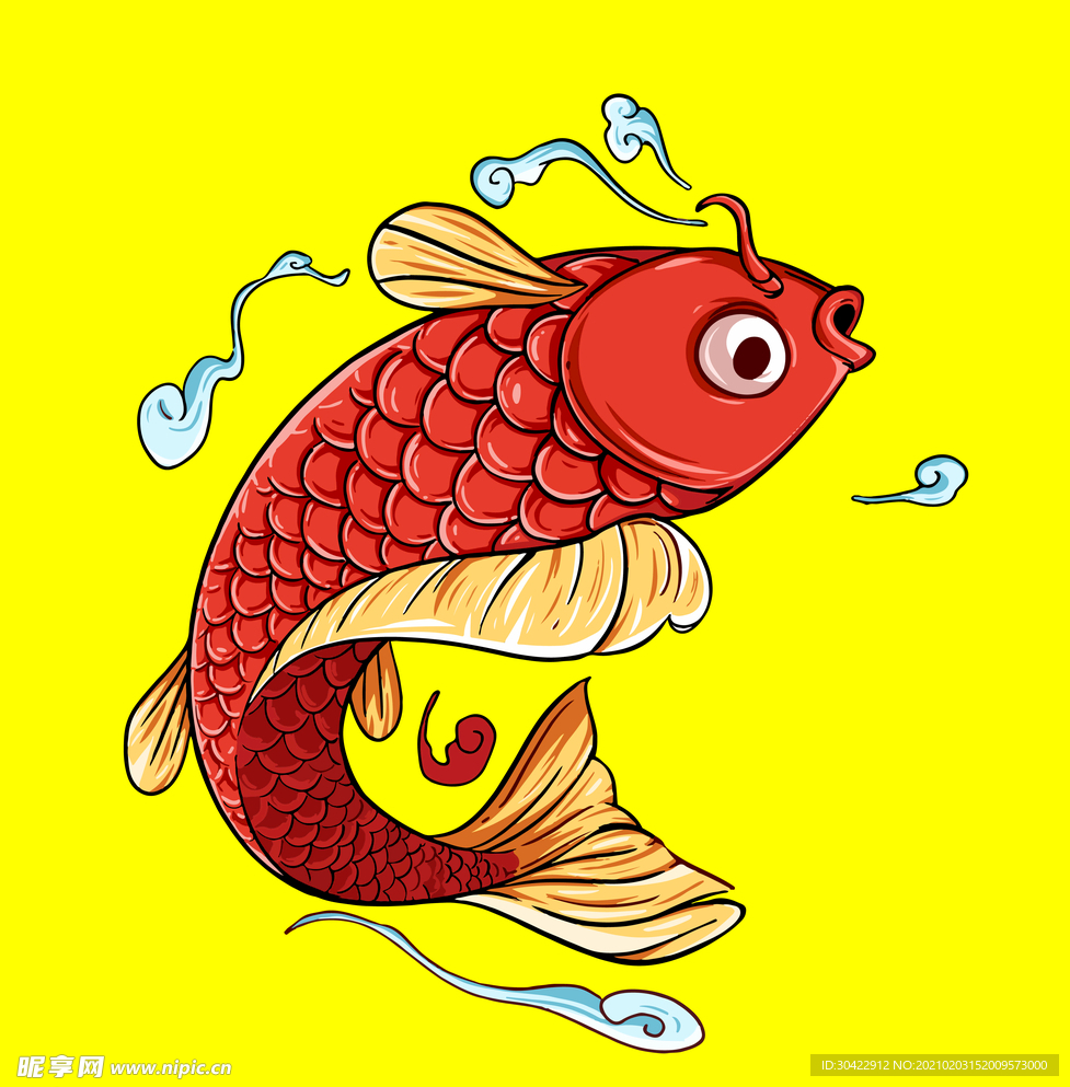 AI矢量鲤鱼插画