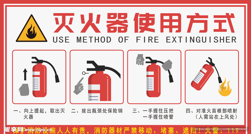 灭火器使用方式海报