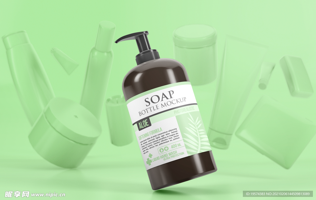 按压式洗漱产品样机洗发水沐浴露