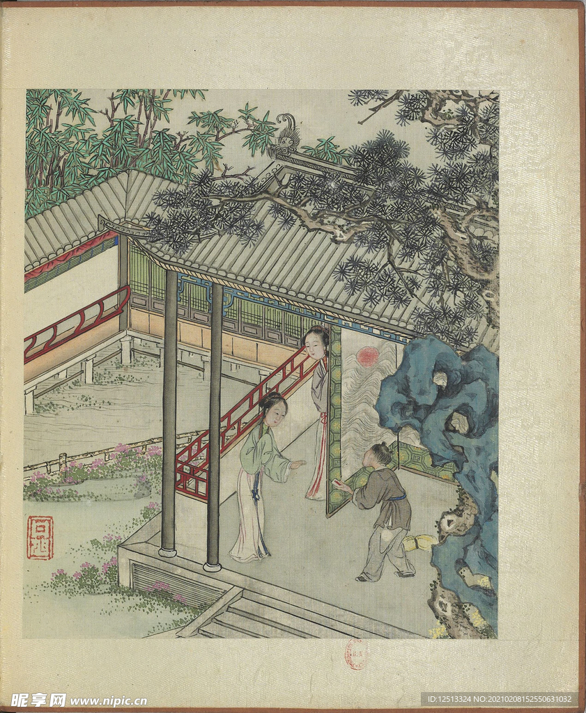 西厢记风月秋声图