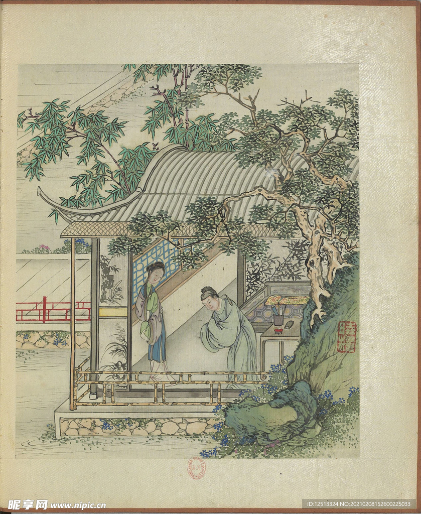 西厢记风月秋声图