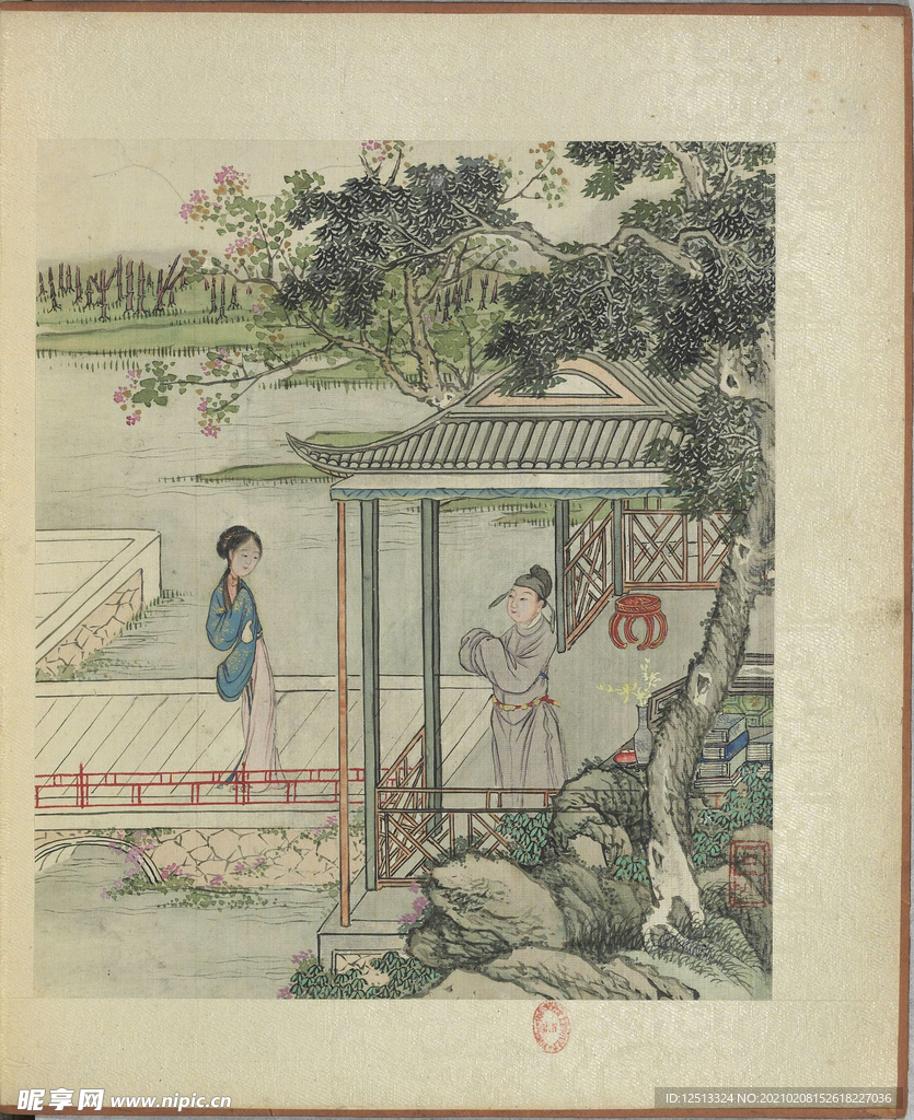 西厢记风月秋声图