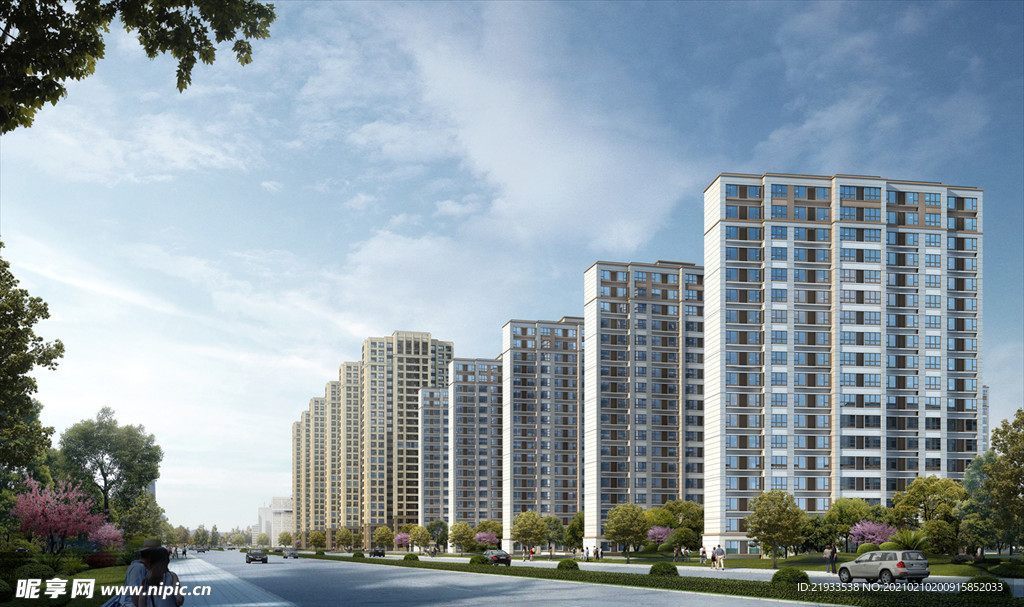 绿城别墅洋房住宅沿街园林景观