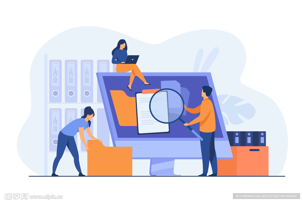 人物插图 扁平办公矢量