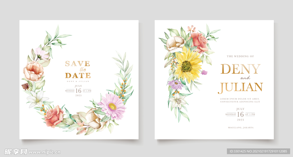 春日绽放花卉请柬套装