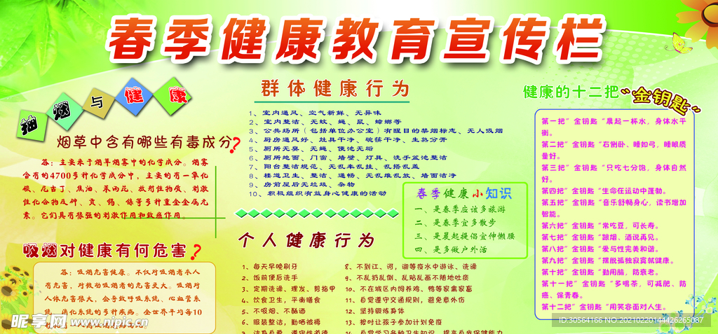 春季健康教育知识宣传海报素材