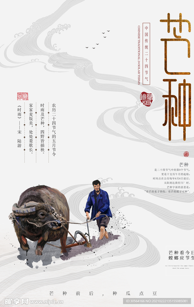 芒种节气传统活动海报素材