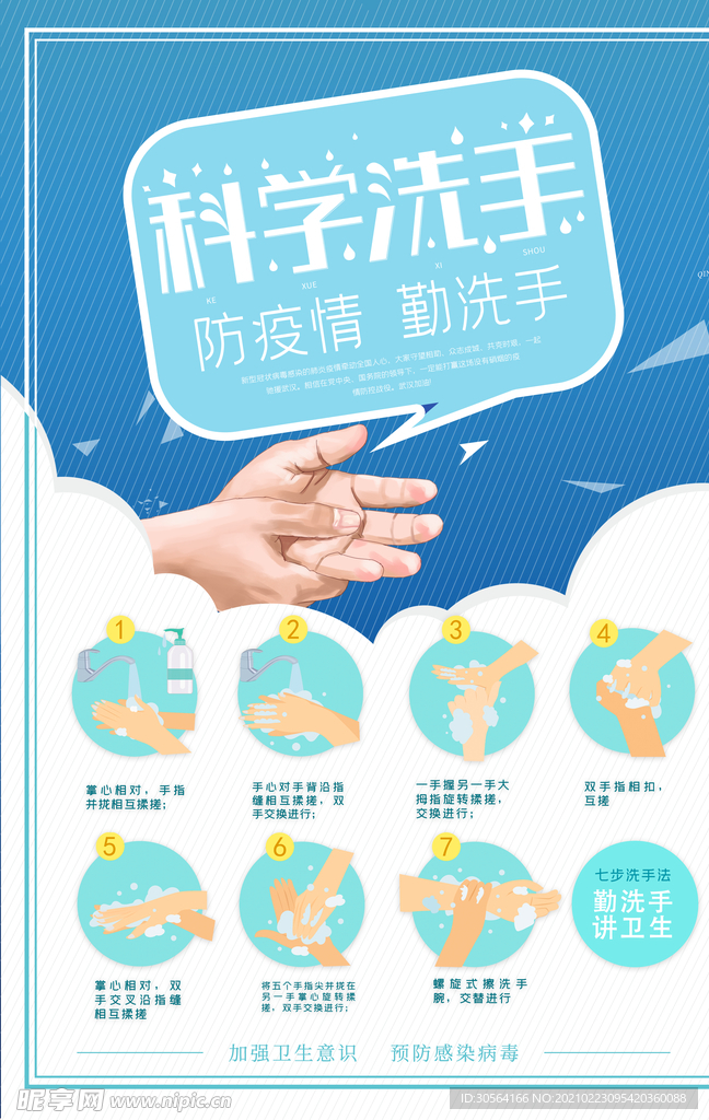 科学洗手卫生公益宣传海报素材