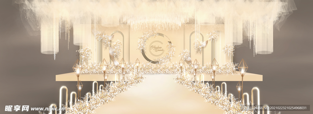 香槟色婚礼图片