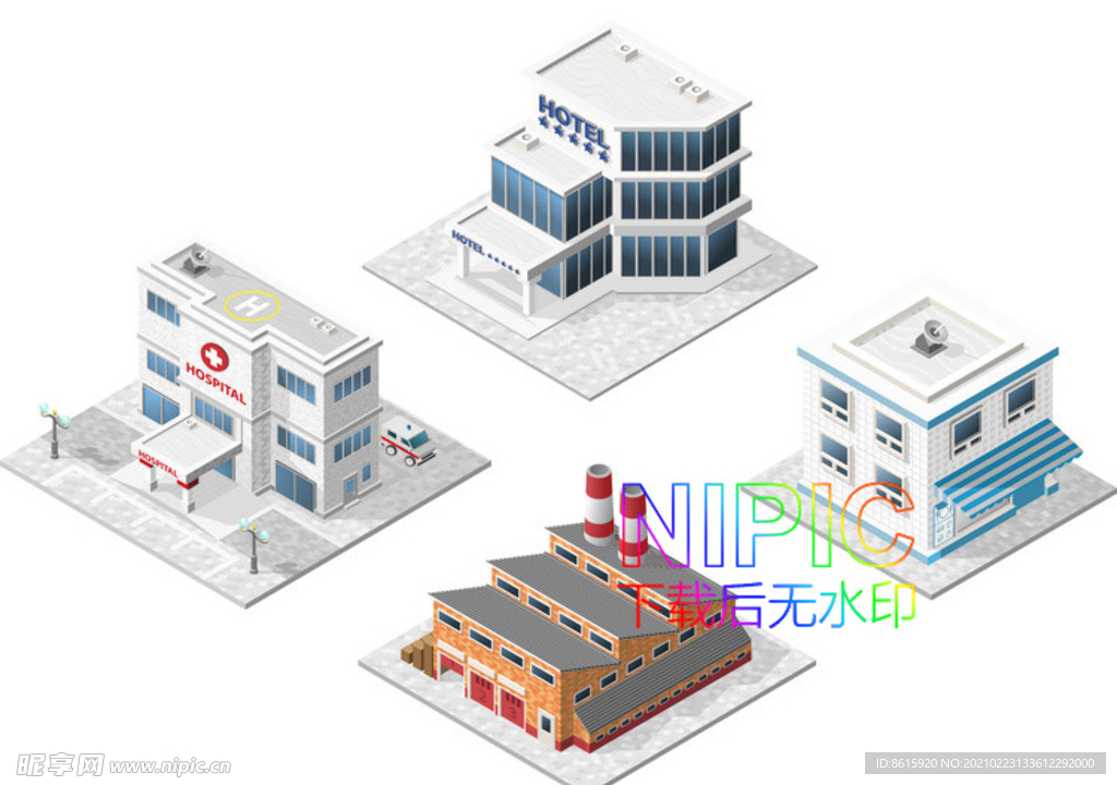 2.5d建筑eps背景图