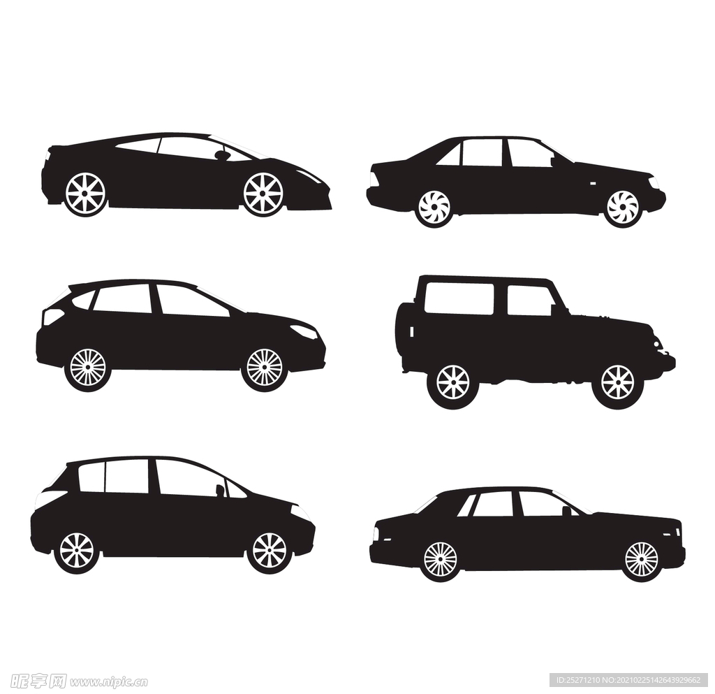 手绘轿车剪影插画