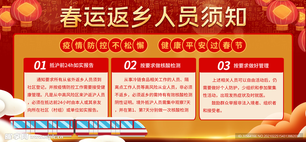 春运返乡须知公益活动海报素材