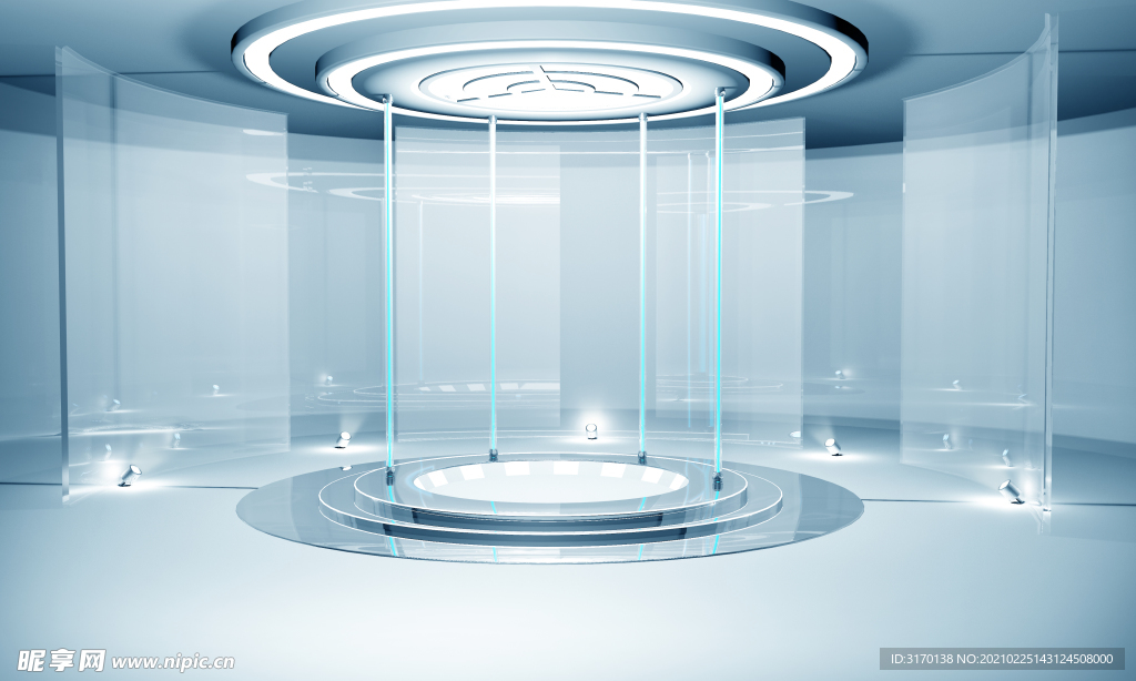 C4D蓝色简约科技感海报背景