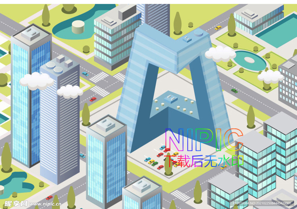 2.5d城市ai背景图