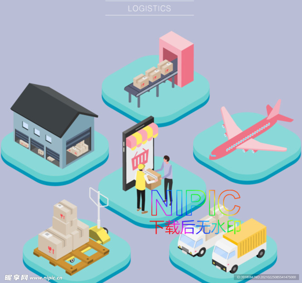 2.5d物流仓储ai模版