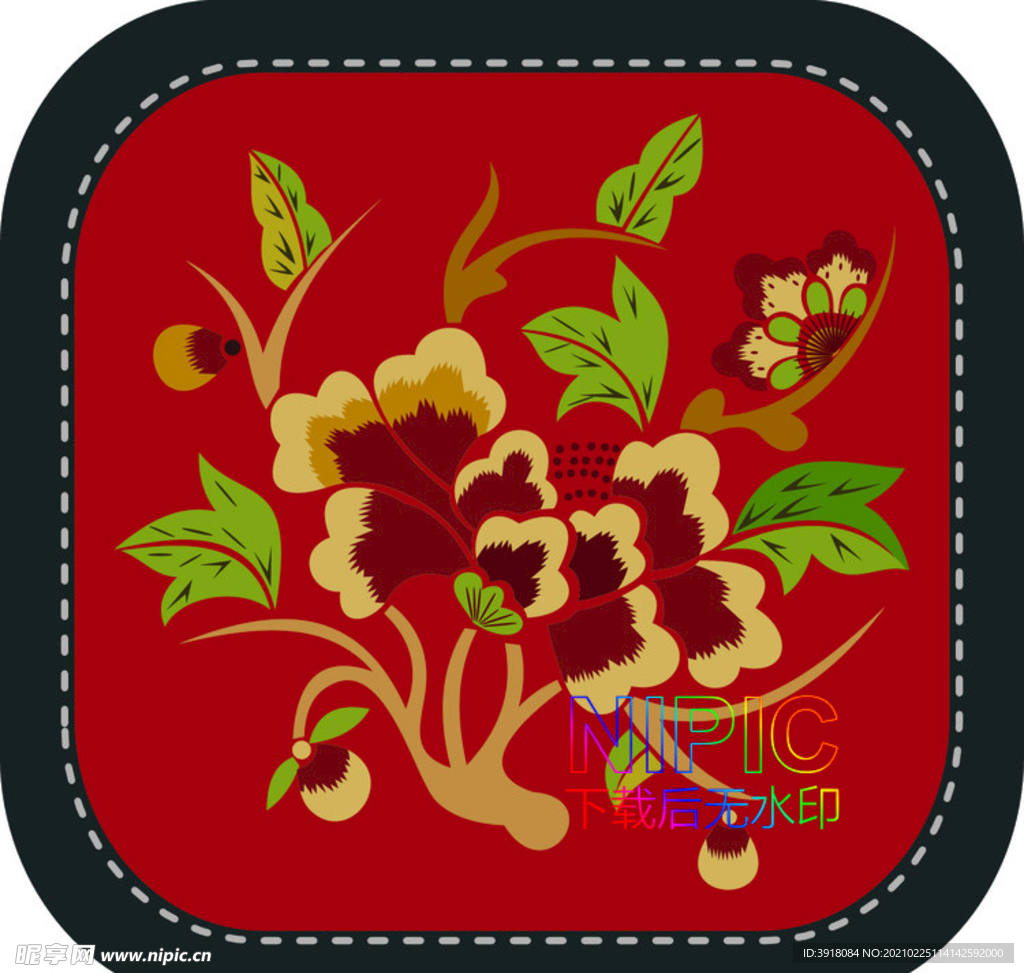 绣花图案eps模版