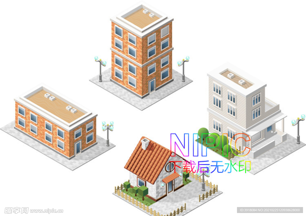 2.5d建筑eps图片