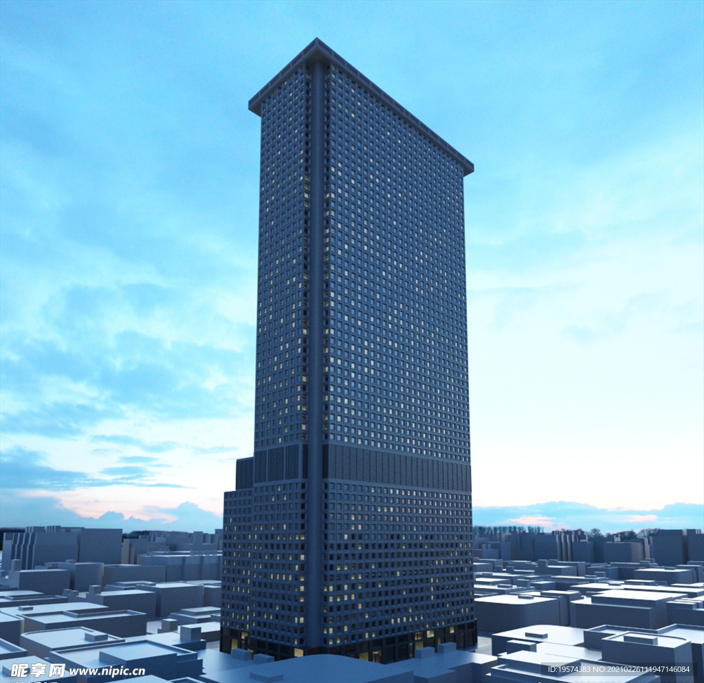 C4D模型大夏大楼建筑摩天大夏