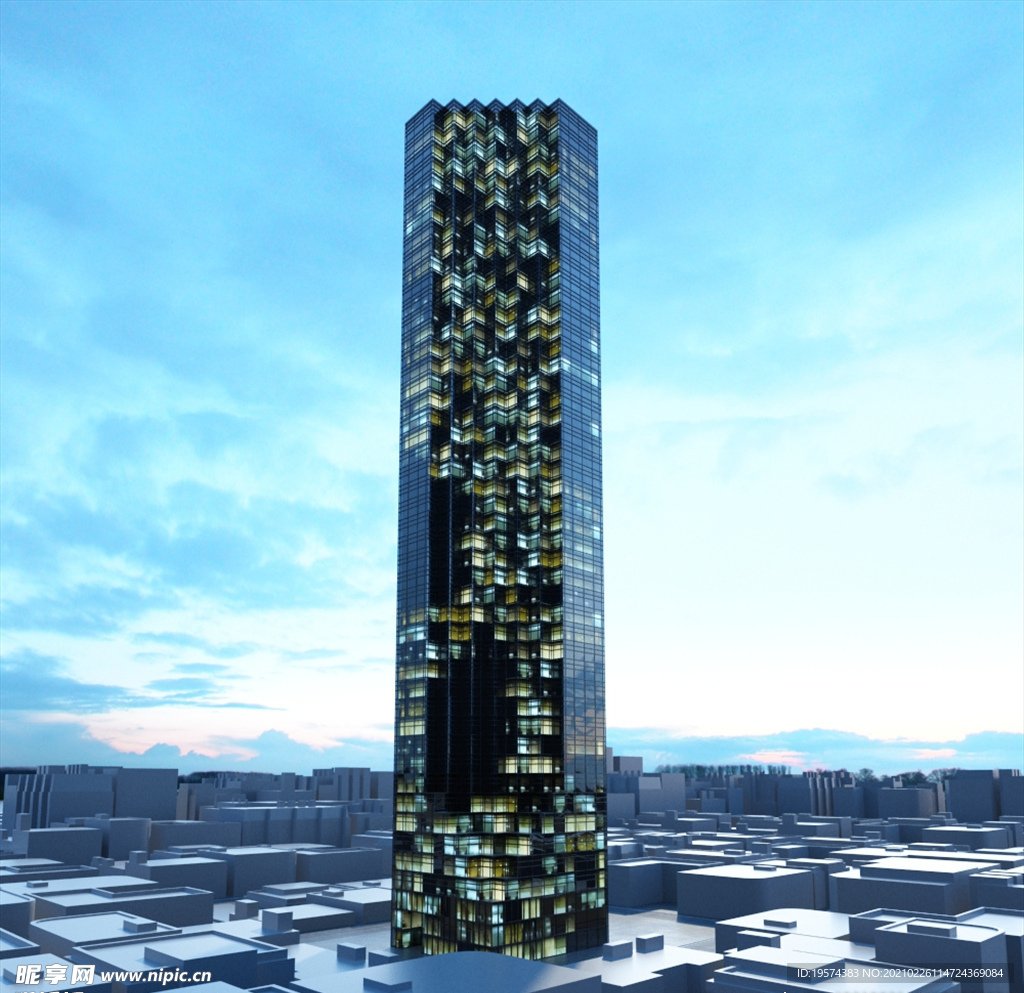 C4D模型大夏大楼建筑摩天大夏