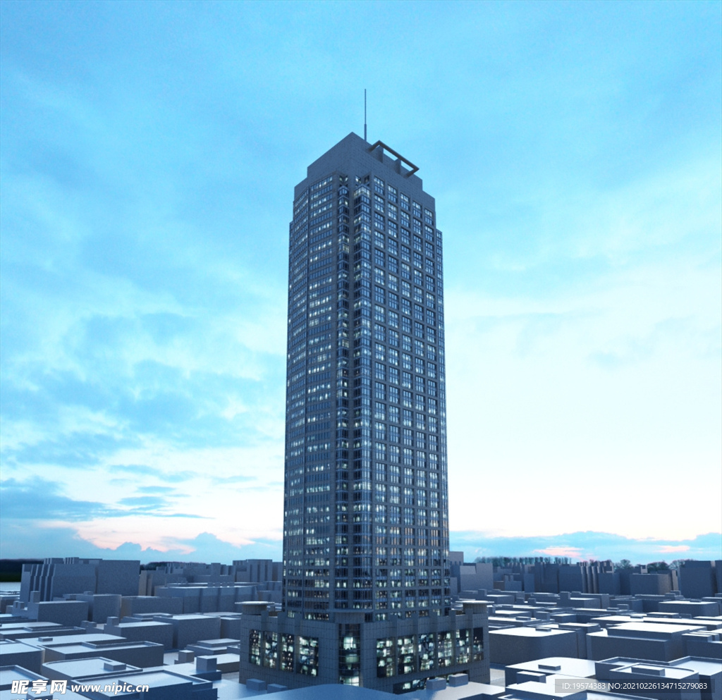 C4D模型大夏大楼建筑摩天大夏