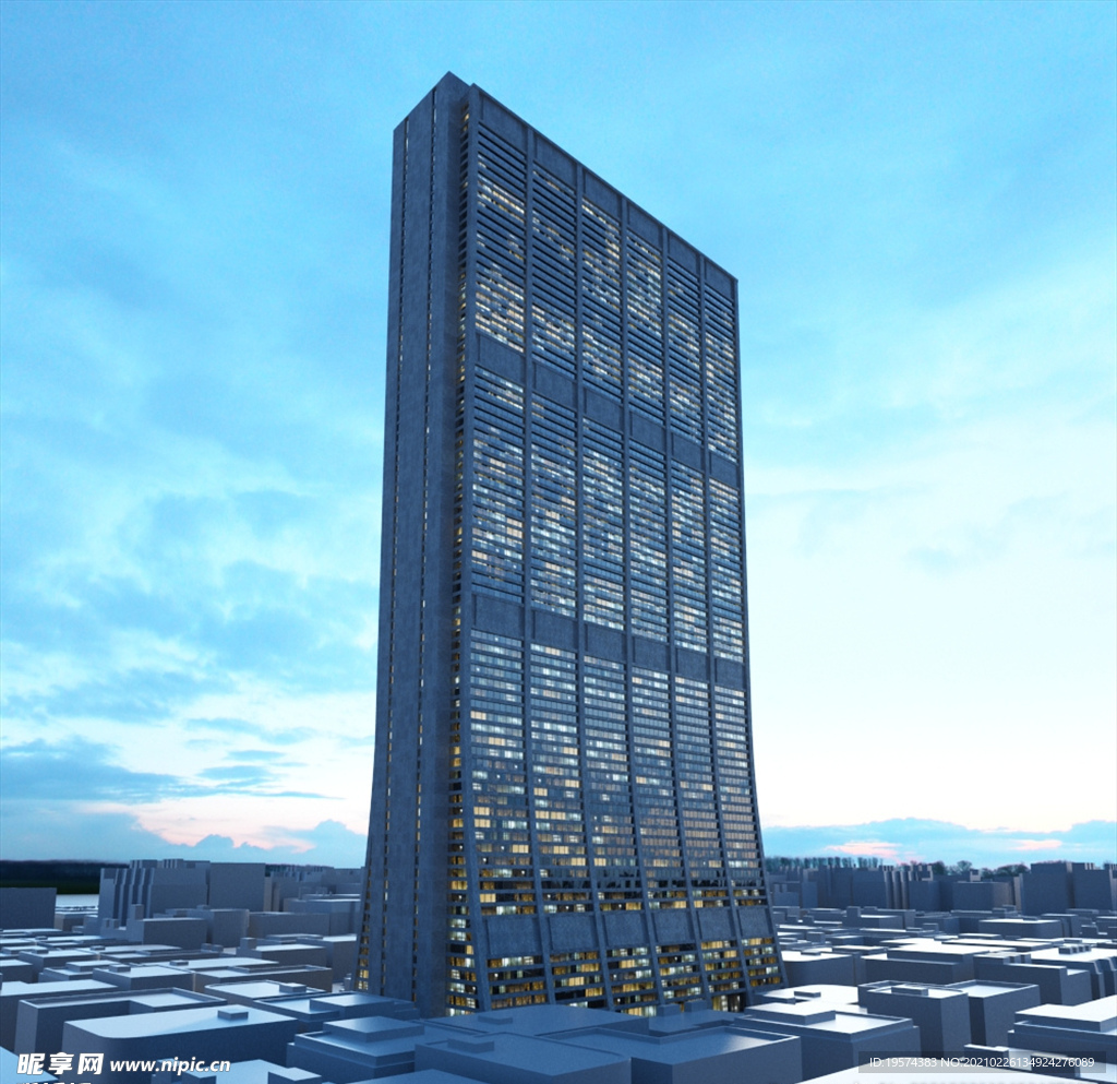 C4D模型大夏大楼建筑摩天大夏