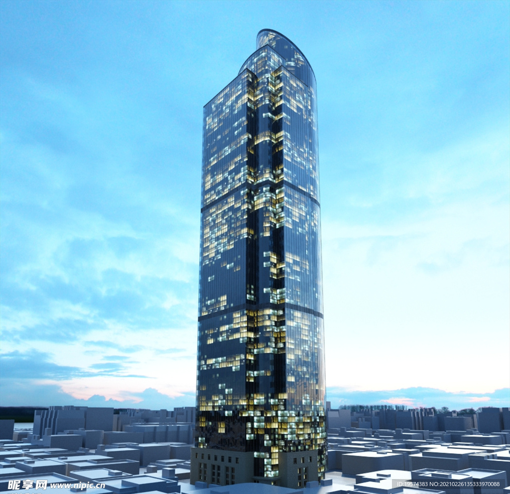 C4D模型大夏大楼建筑摩天大夏