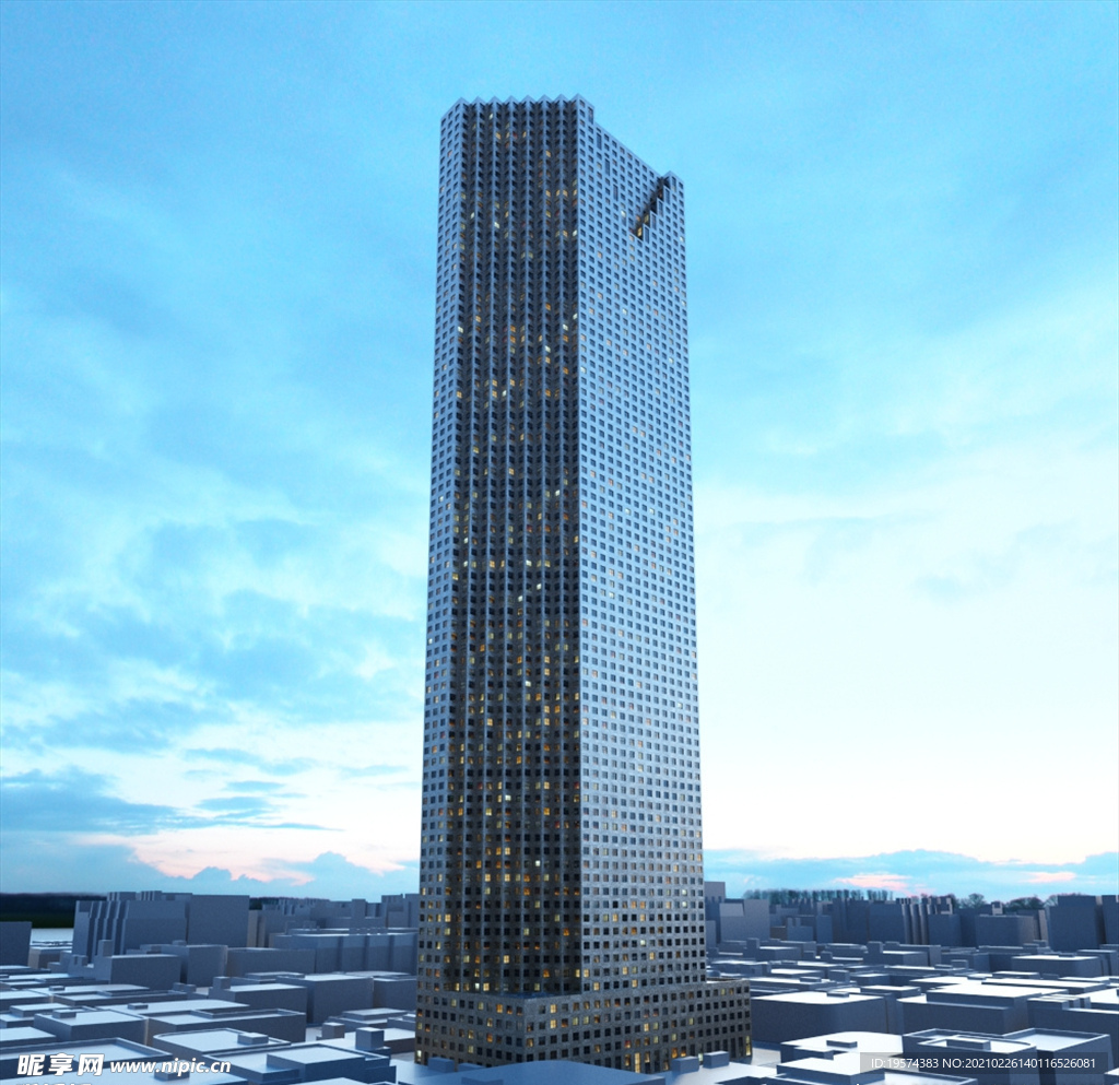 C4D模型大夏大楼建筑摩天大夏