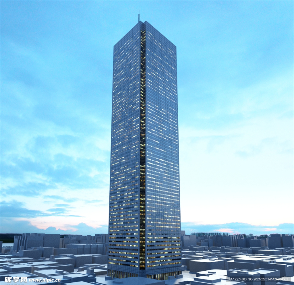 C4D模型大夏大楼建筑摩天大夏