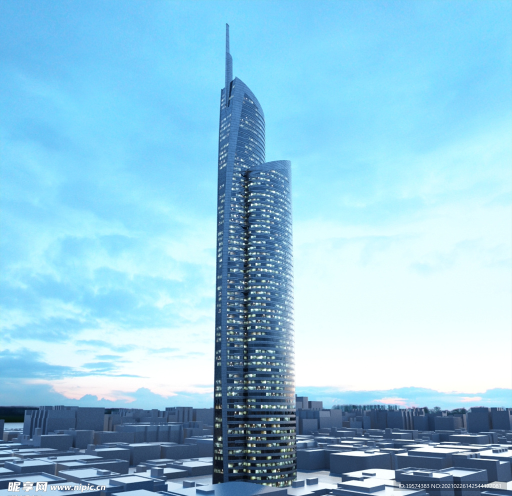 C4D模型大夏大楼建筑摩天大夏