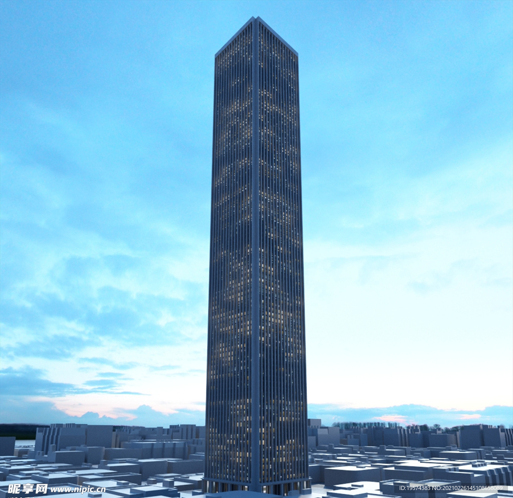 C4D模型大夏大楼建筑摩天大夏