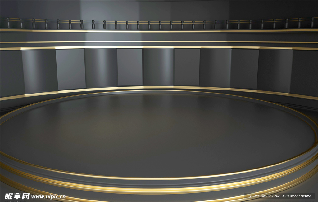 C4D模型黑金风格电商立体场景