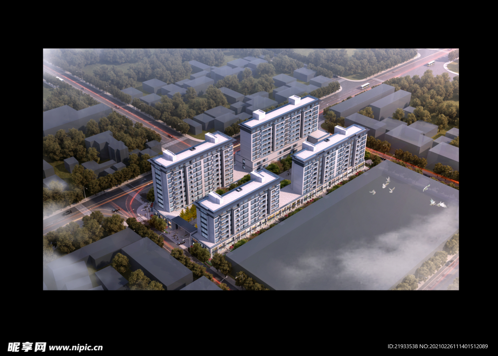 绿城别墅洋房园林景观住宅鸟瞰