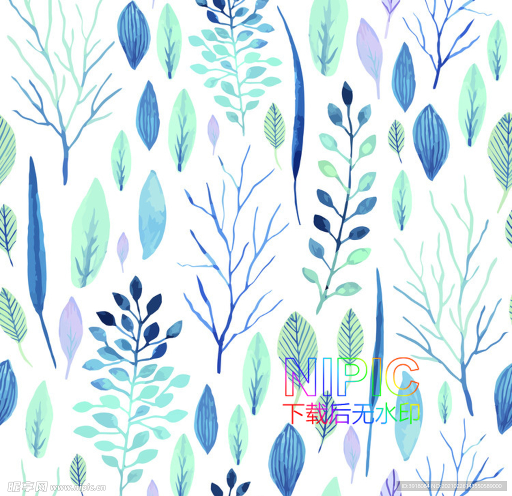 热带树叶eps矢量图