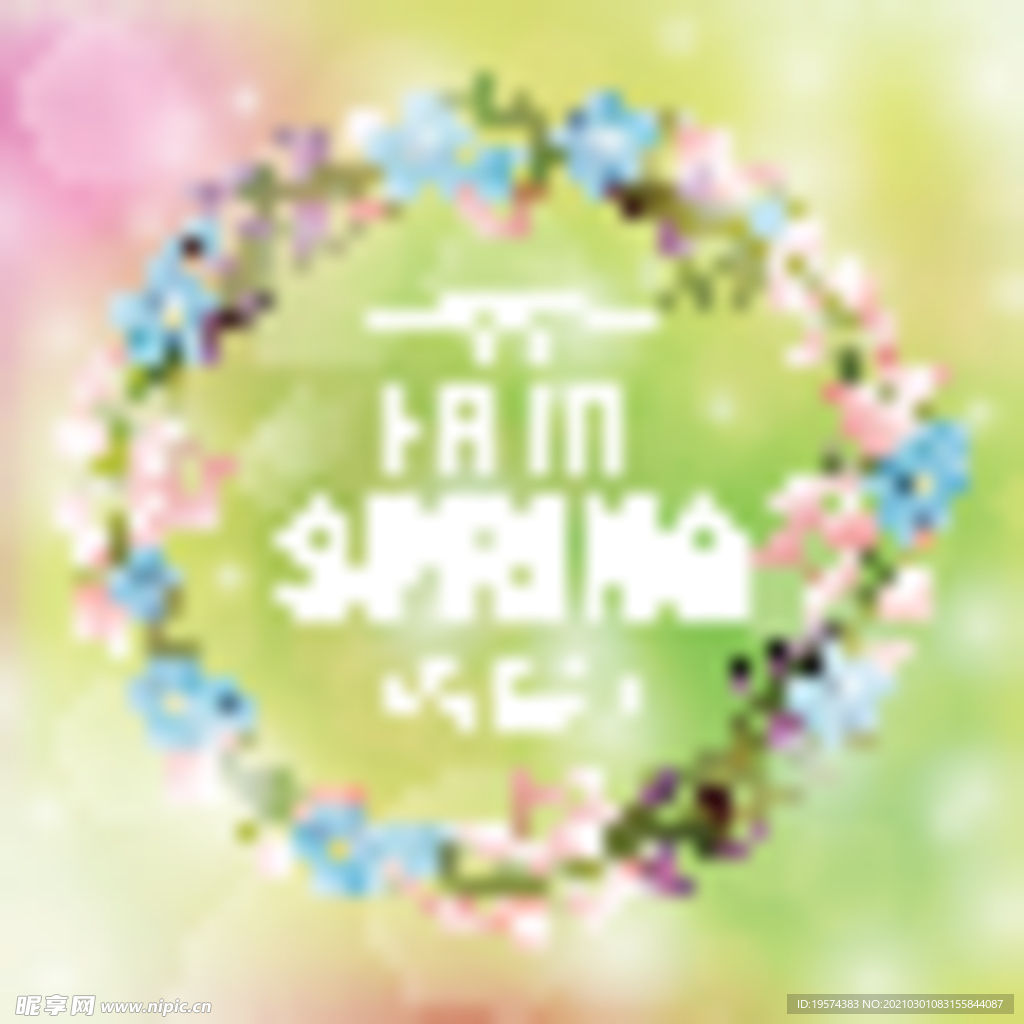 圆形花框春天的主题背景