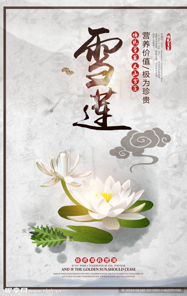 雪莲补品活动宣传海报素材