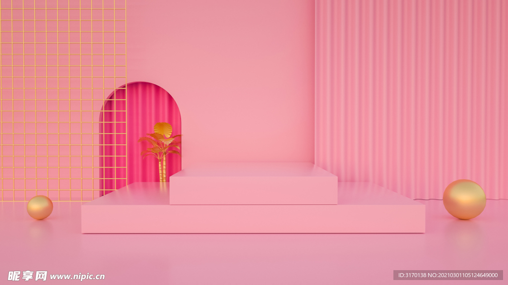 清新几何c4d背景图片简约海报