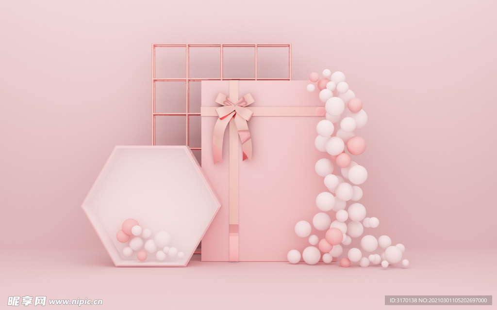 清新几何c4d背景图片简约海报