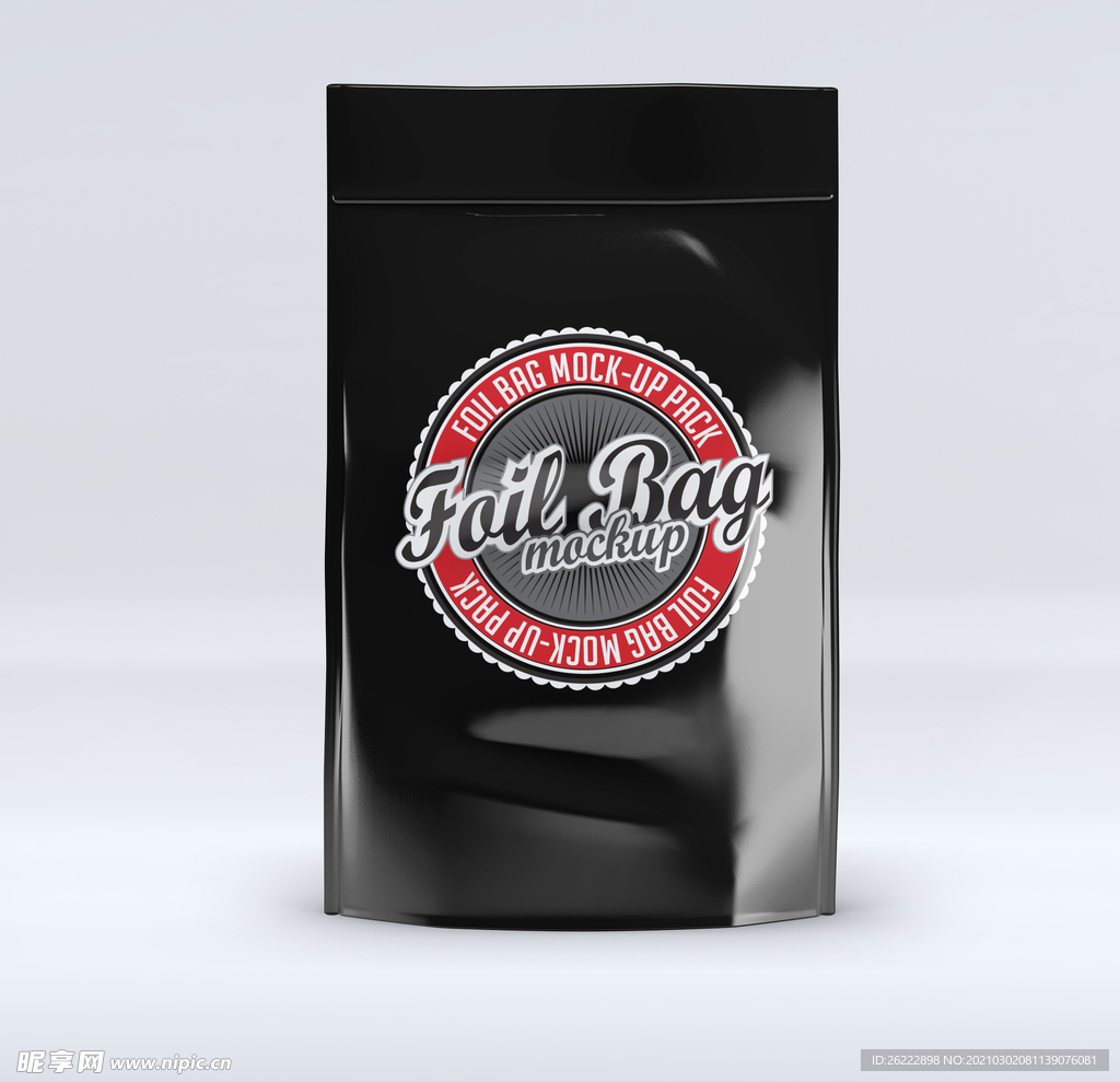 黑色 塑料 密封袋 包装 样机