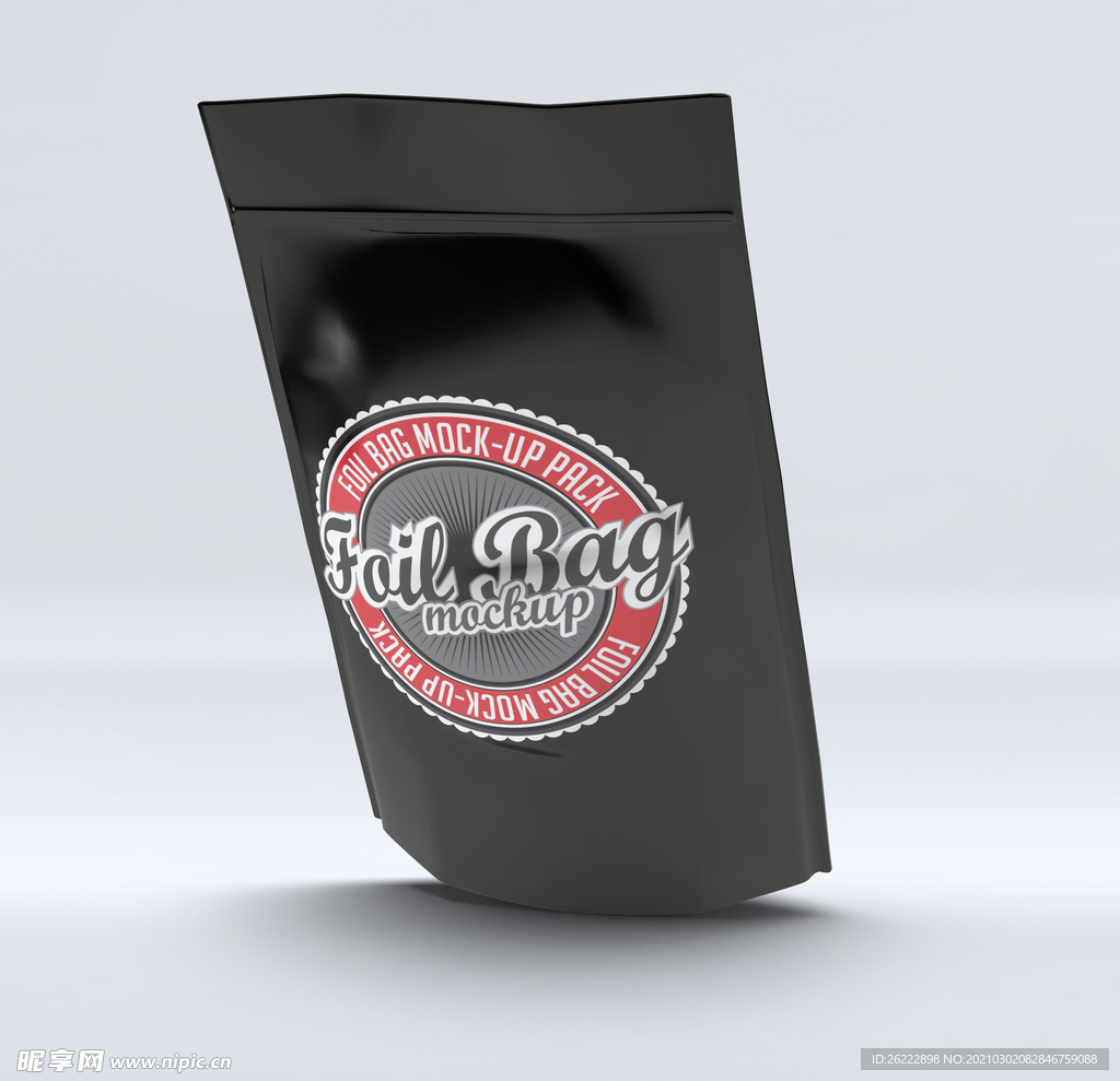 黑色 塑料 密封袋 包装 样机