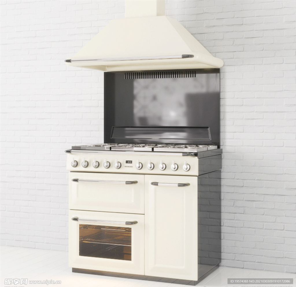 C4D 模型吸油烟机灶台橱柜