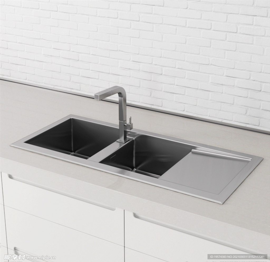 C4D 模型水池水槽水龙头