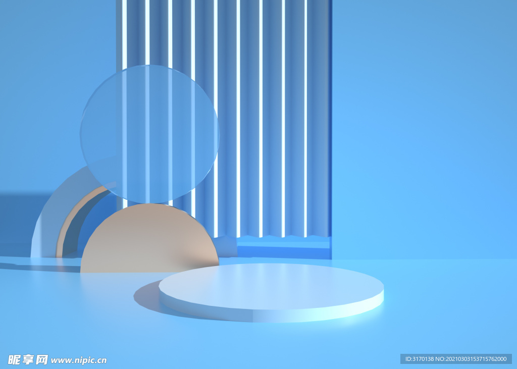 清新几何c4d背景图片简约海报