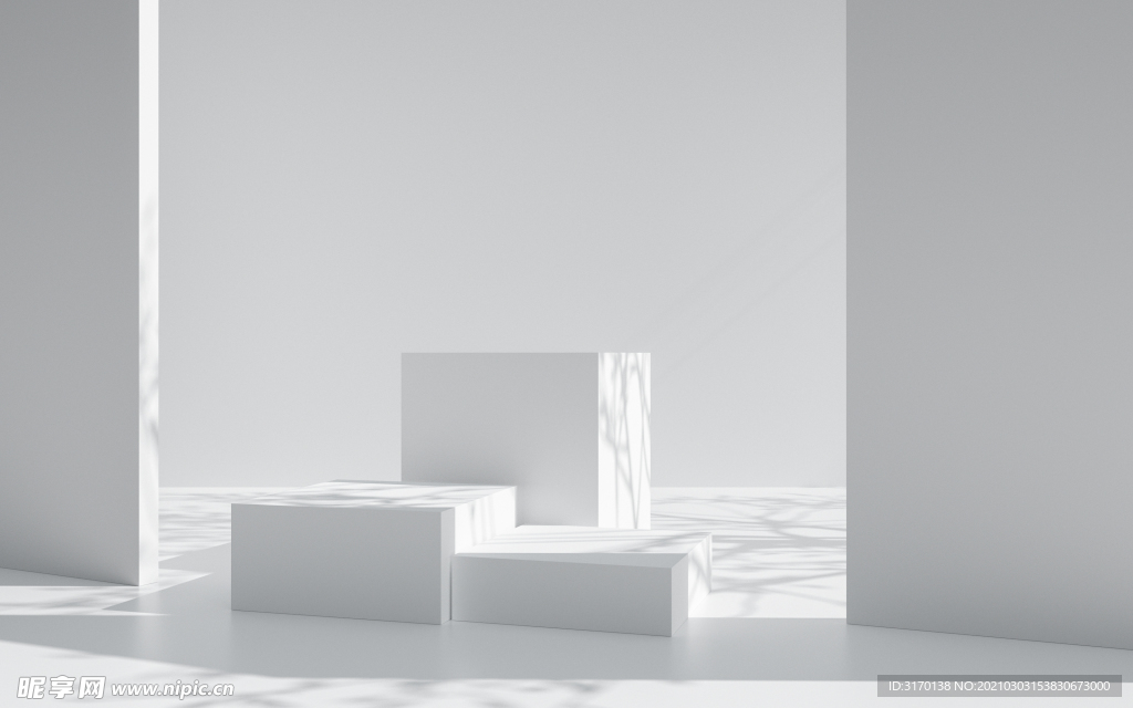 清新几何c4d背景图片简约海