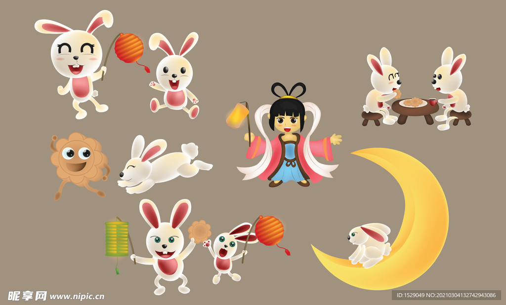 卡通中秋节